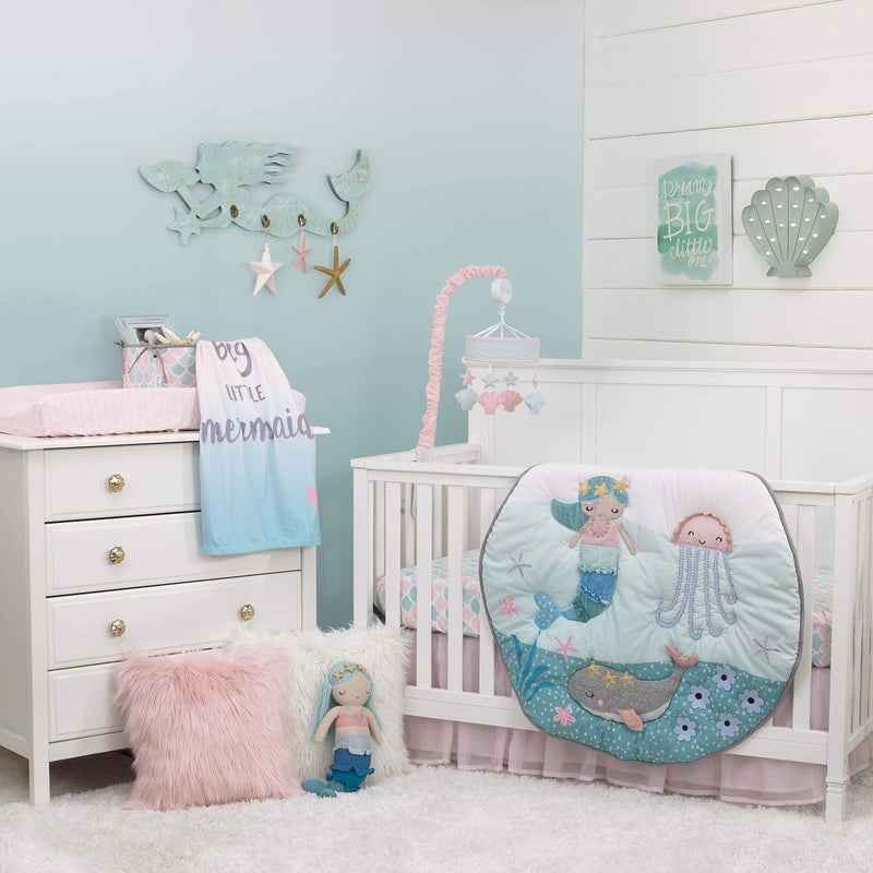 NoJo Sugar Reef Mermaid Super Soft Ombre Baby Blanket, 30x40 Inch (Pack of 1) - Image 3